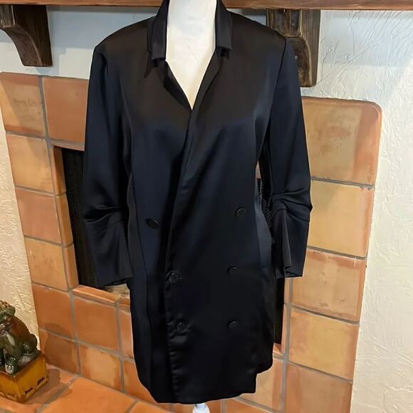 HALSTON Black Tuxedo-Style Blazer Dress, S! - Picture 1 of 11